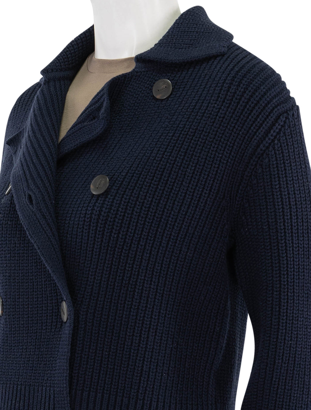 double breasted sweater jacket in coastal