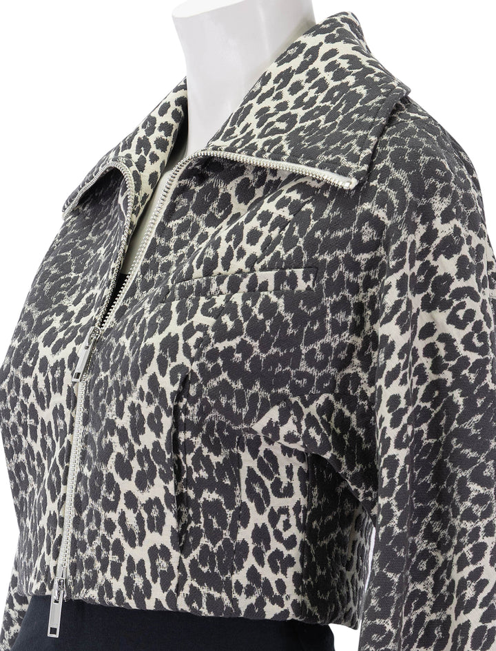 leopard print curve sleeve short jacket