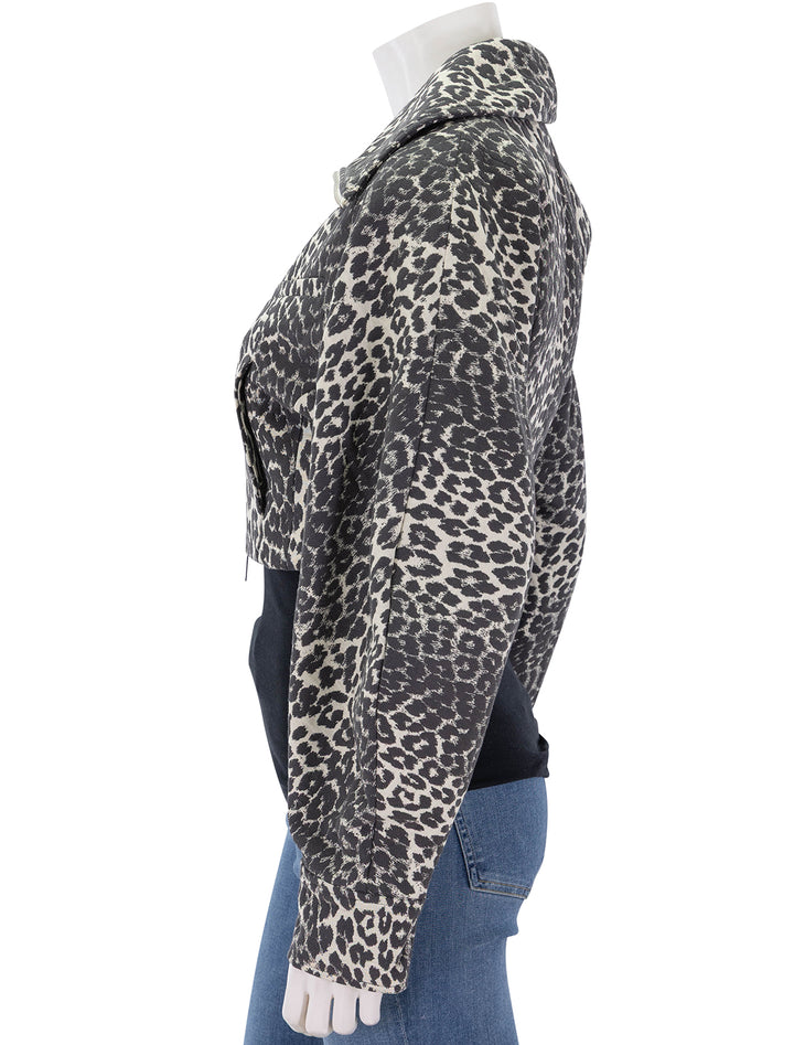 leopard print curve sleeve short jacket