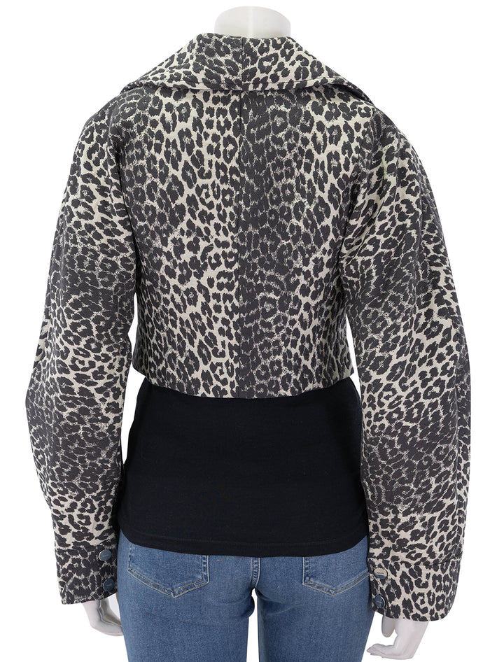 leopard print curve sleeve short jacket