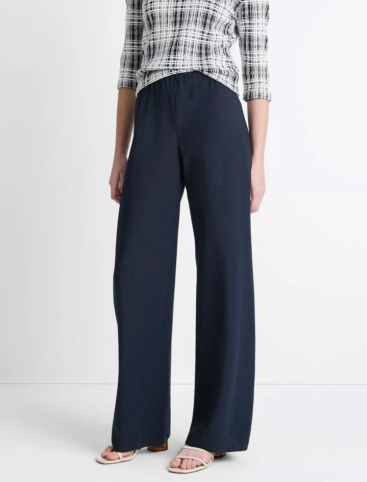 high waist cotton bias pant in coastal