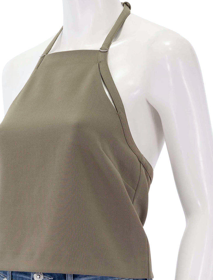 apron halter top in oak moss