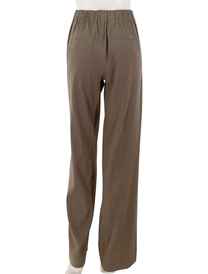 high rise pull on linen pant in moss smoke