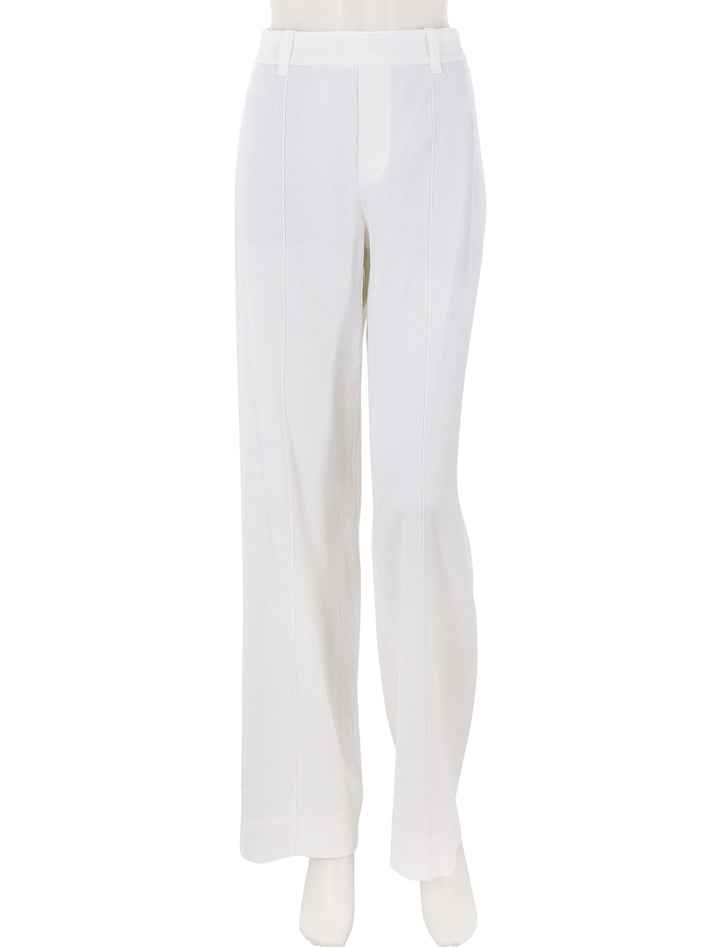 high rise pull on linen pant in off white