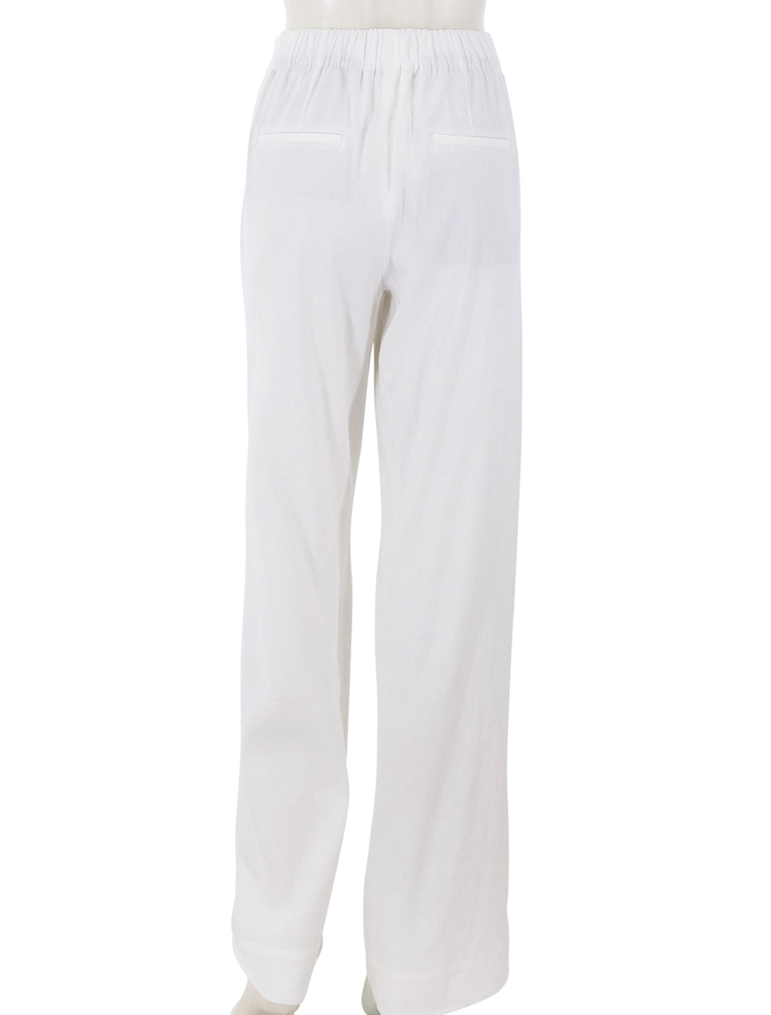 high rise pull on linen pant in off white