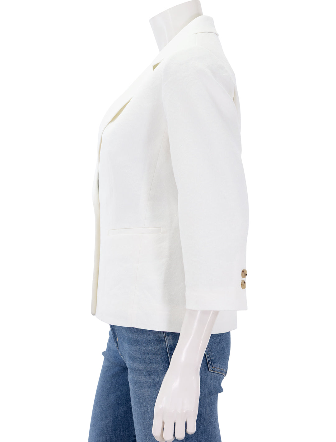 linen shrunken blazer in off white