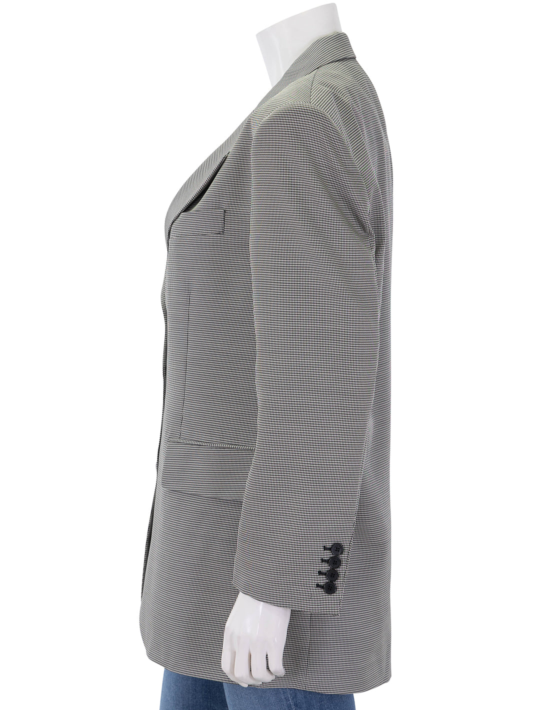 sara blazer in black and white mini houndstooth