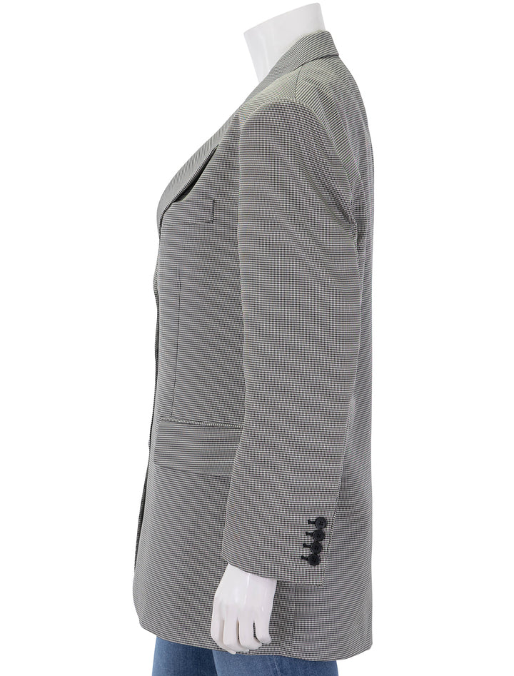sara blazer in black and white mini houndstooth