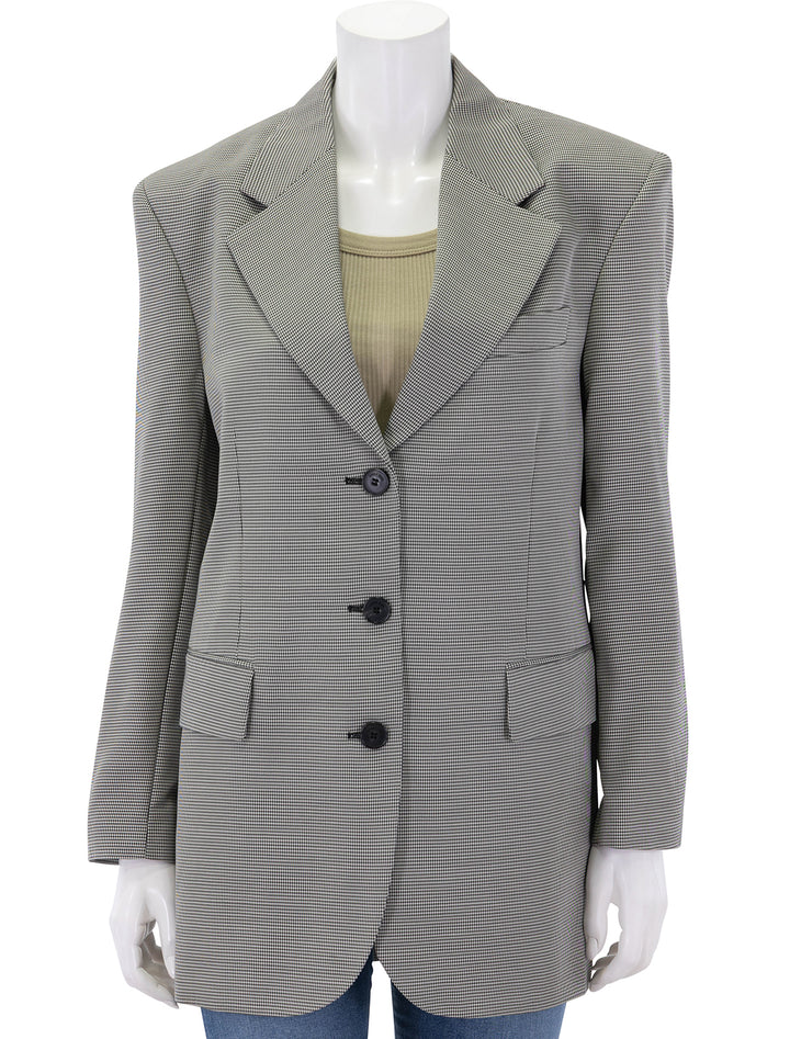 sara blazer in black and white mini houndstooth