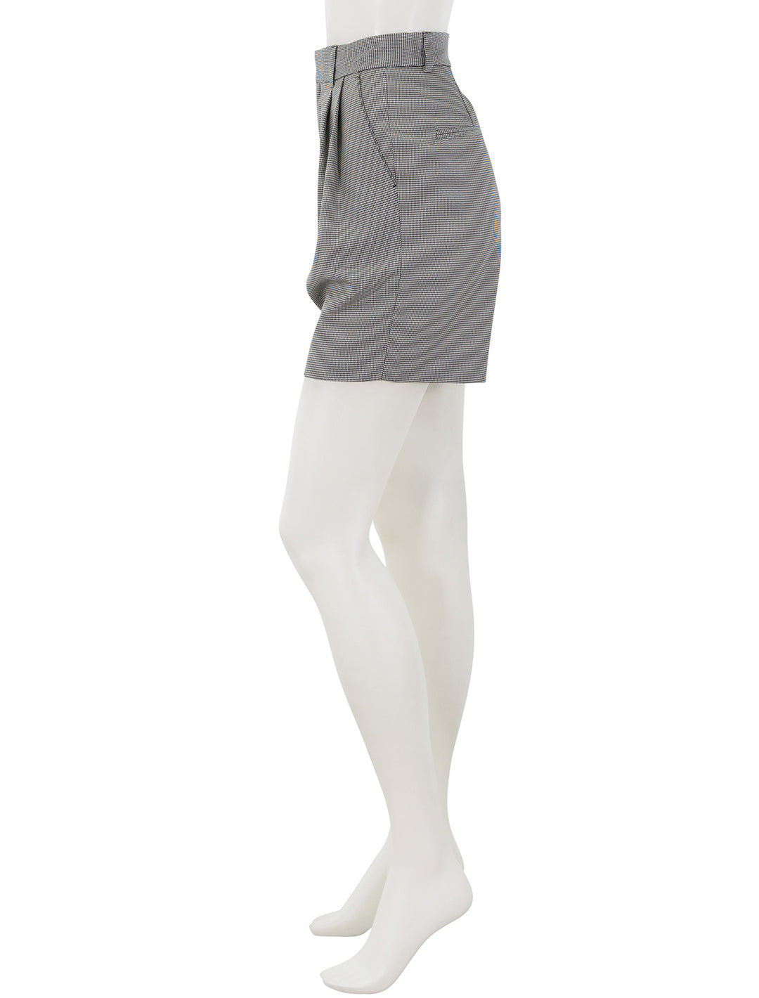 carrie short in back and white mini houndstooth