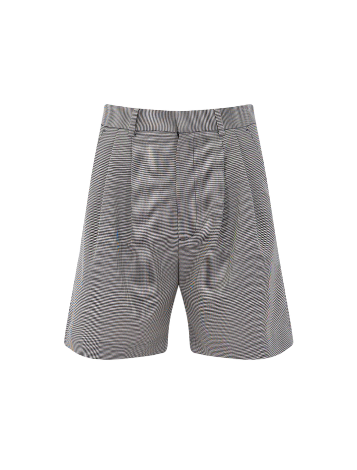 carrie short in back and white mini houndstooth