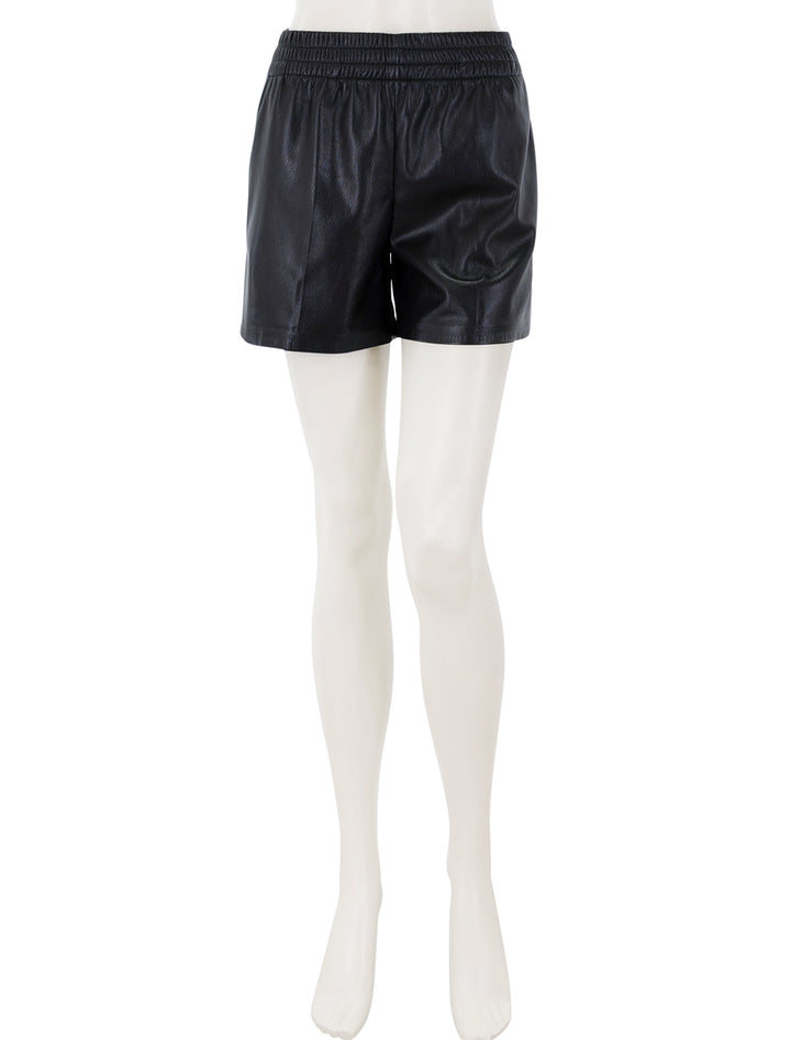 kam short in black vegan leather