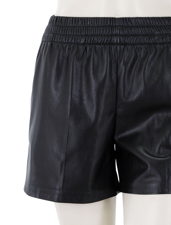 kam short in black vegan leather