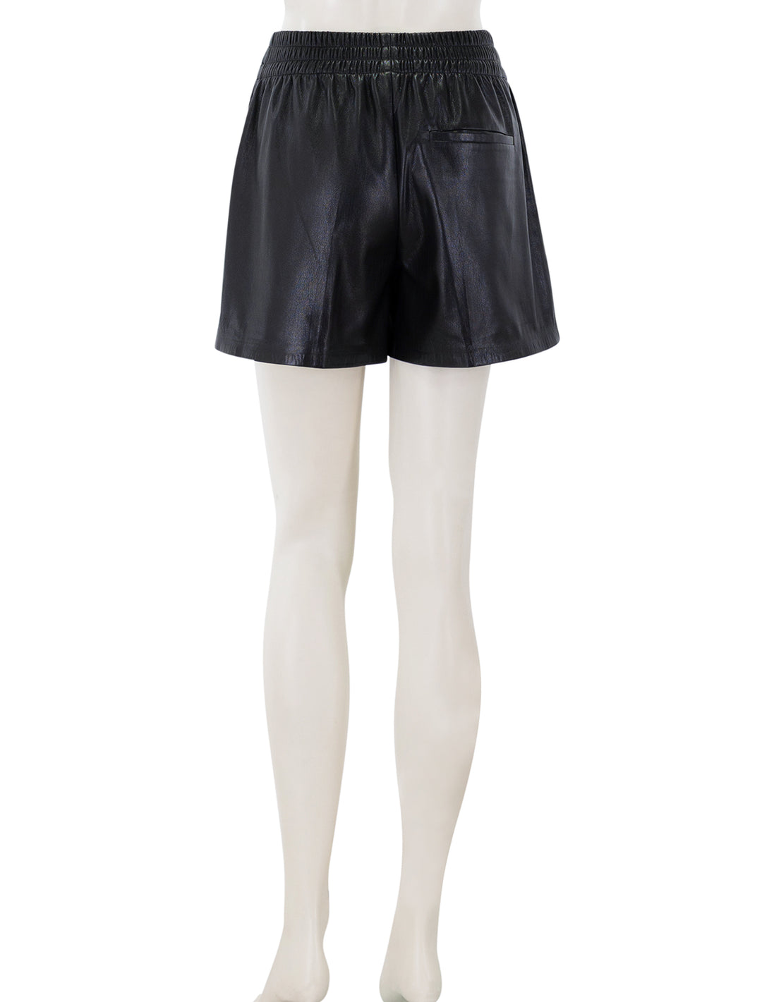 kam short in black vegan leather