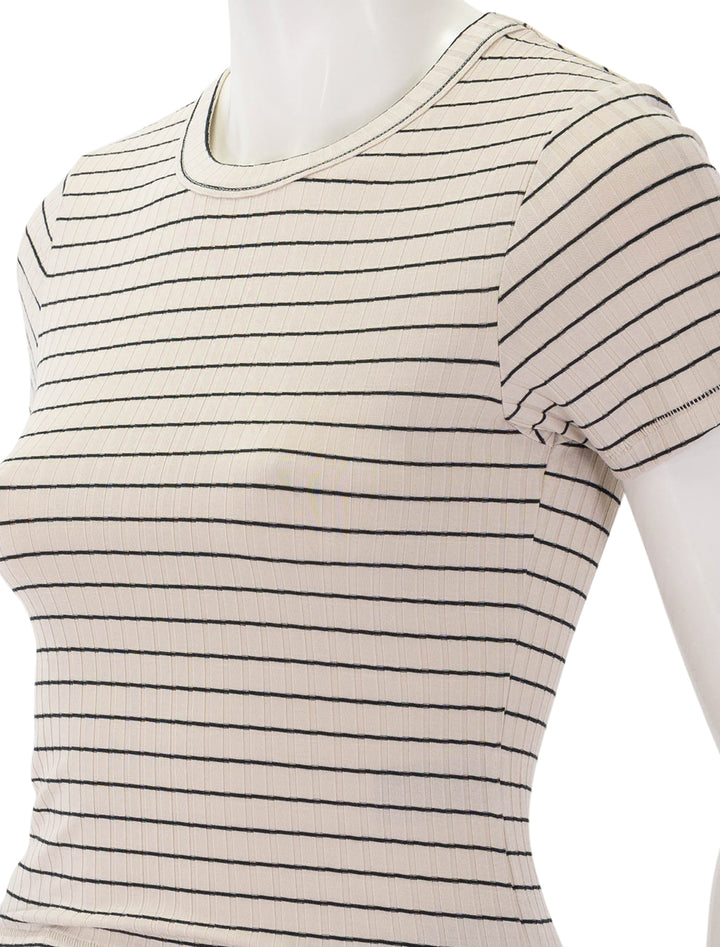 luca stripe rib baby tee in ivory multi stripe