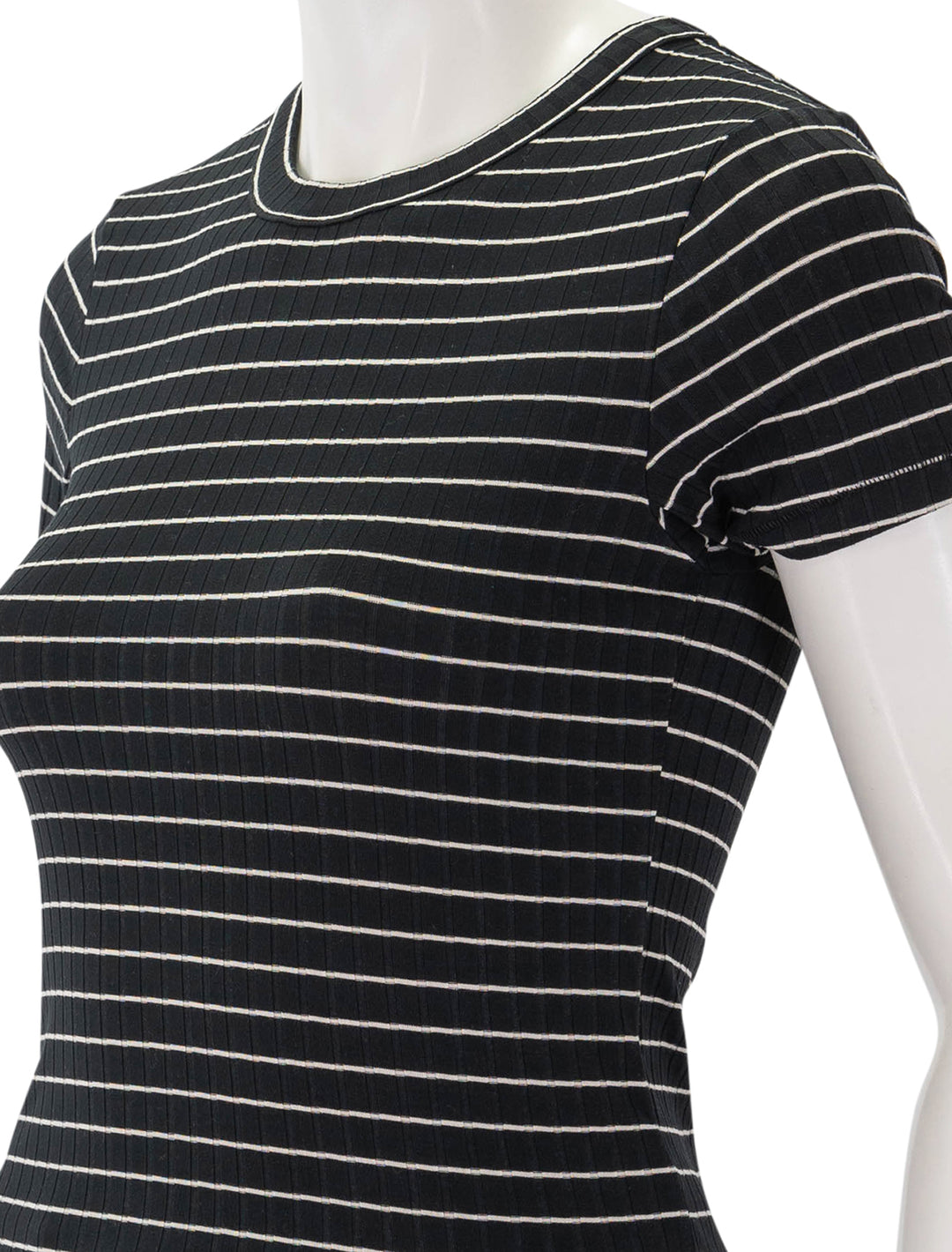 luca stripe rib baby tee in black multi stripe