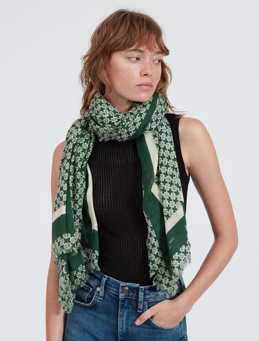 mira scarf in green