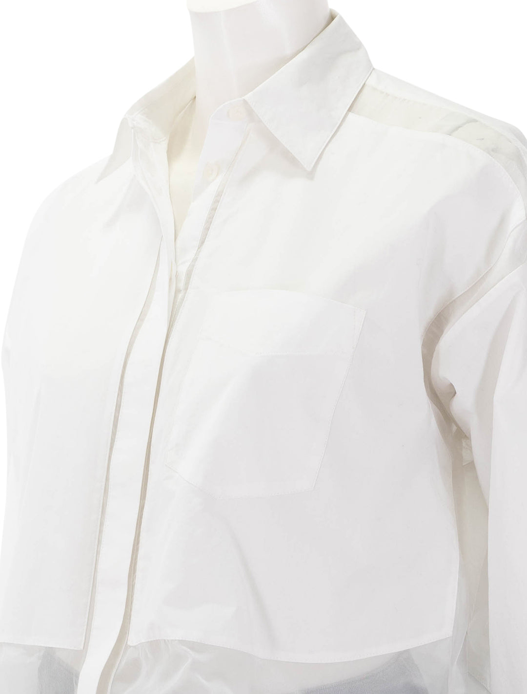 beatrice cropped combo shirt in white