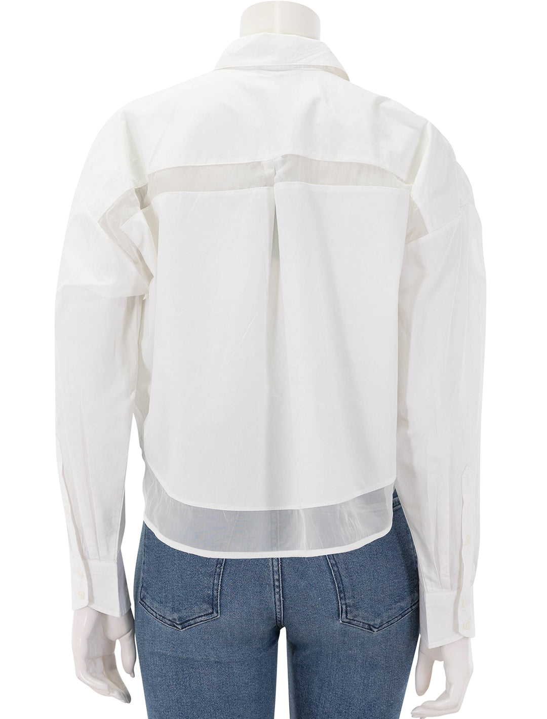 beatrice cropped combo shirt in white