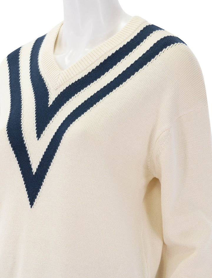 the anchor sweater in cream and navy