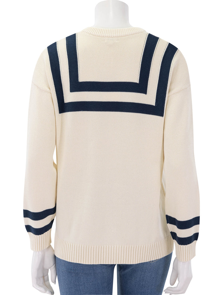 the anchor sweater in cream and navy