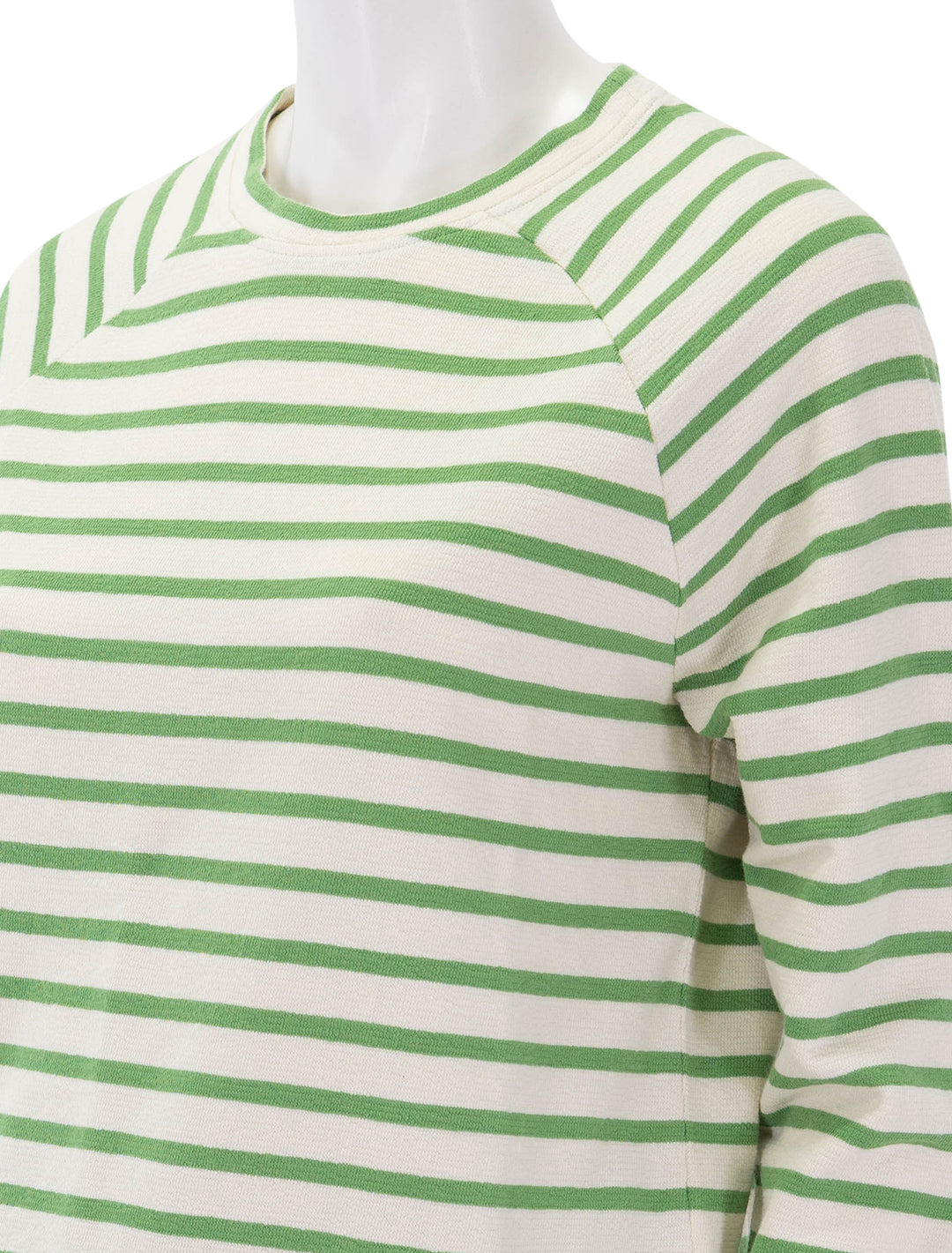 the eco cotton franny pullover in avocado stripe