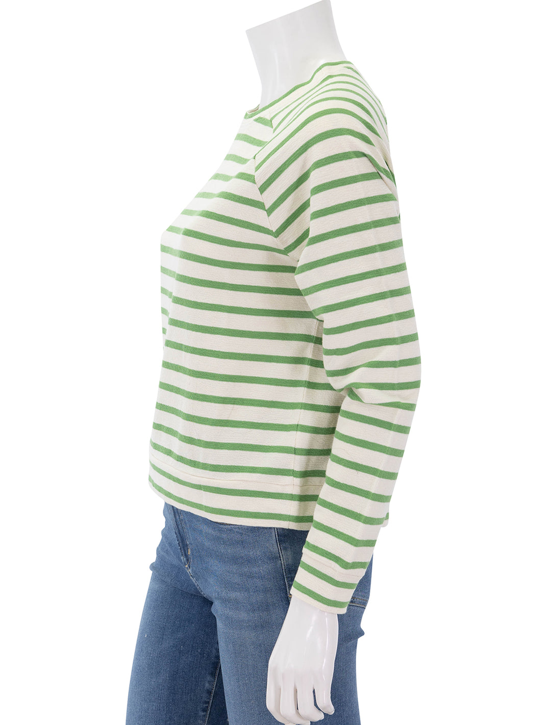 the eco cotton franny pullover in avocado stripe