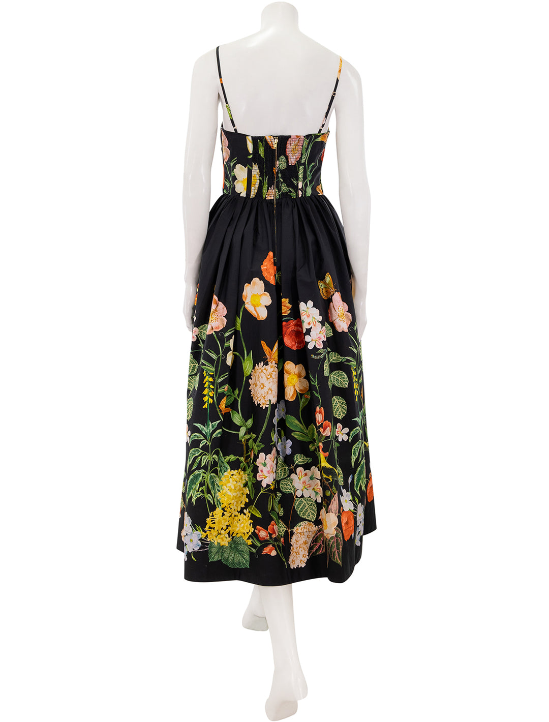 alba midi dress in nectar black floral