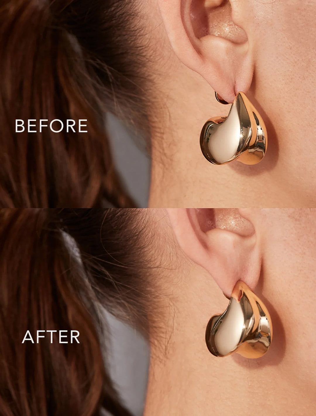 lobe lifting earring backs in gold