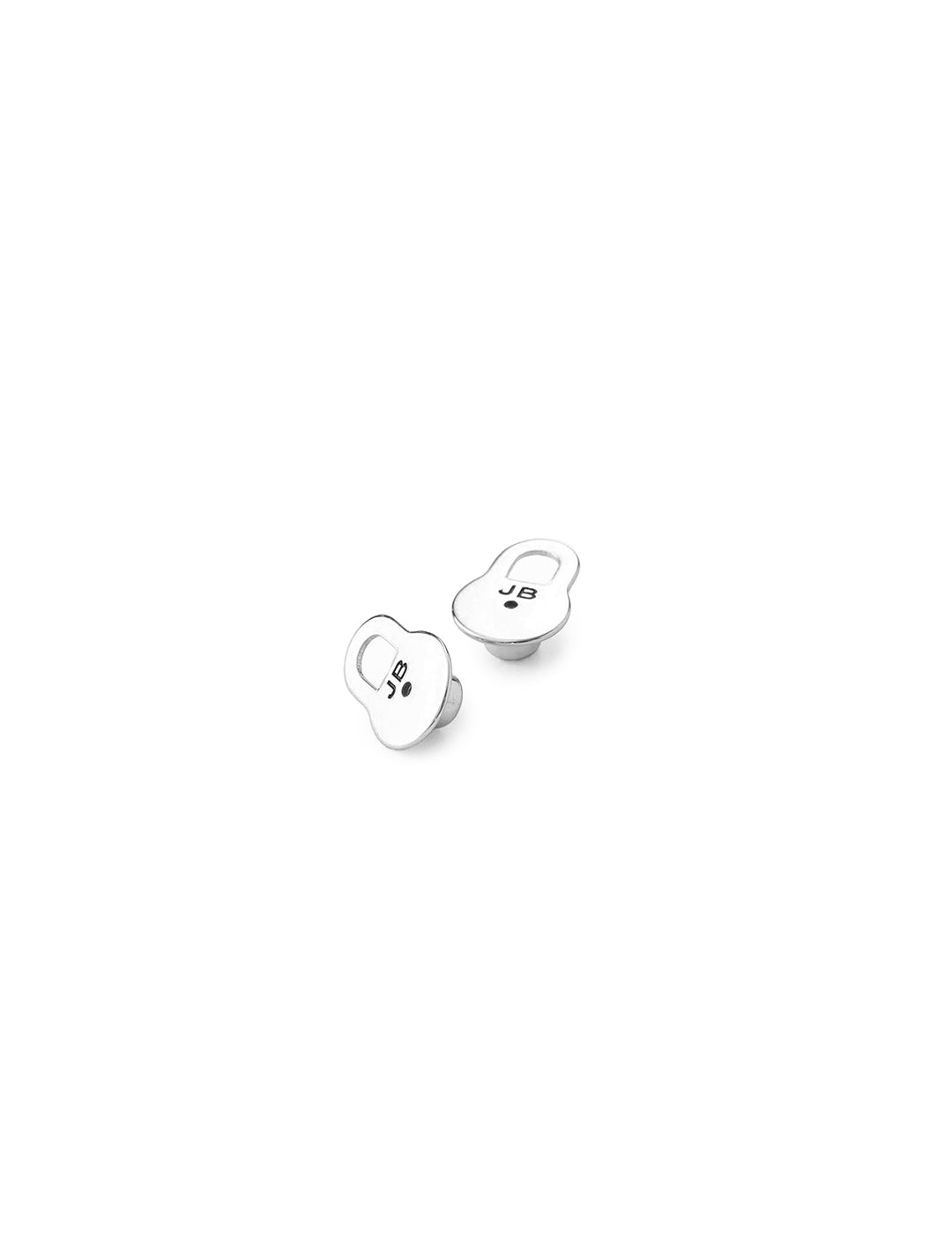 Front view of Jenny Bird's lobe lifting earrings backs in silver.