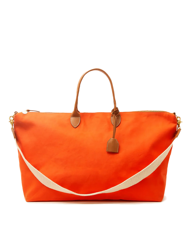 weekender in tangerine canvas