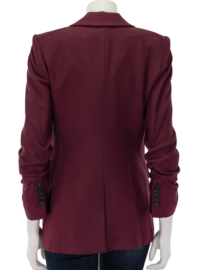 Back view of Veronica Beard's battista dickey jacket in port.