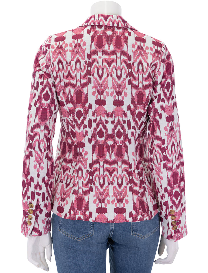 one button blazer in raspberry jacquard