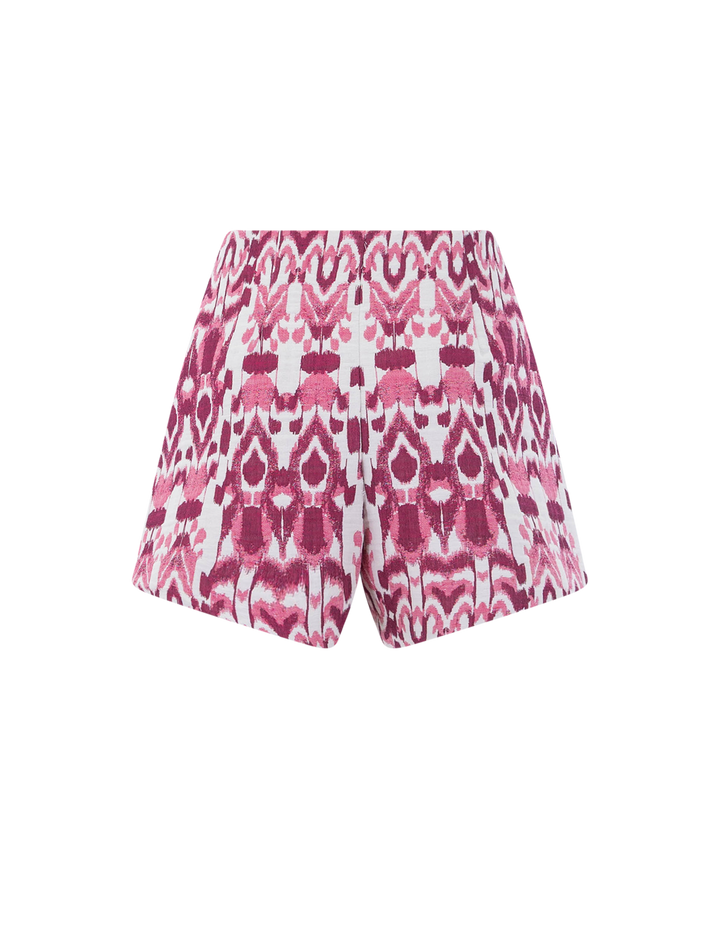 tap short in raspberry jacquard