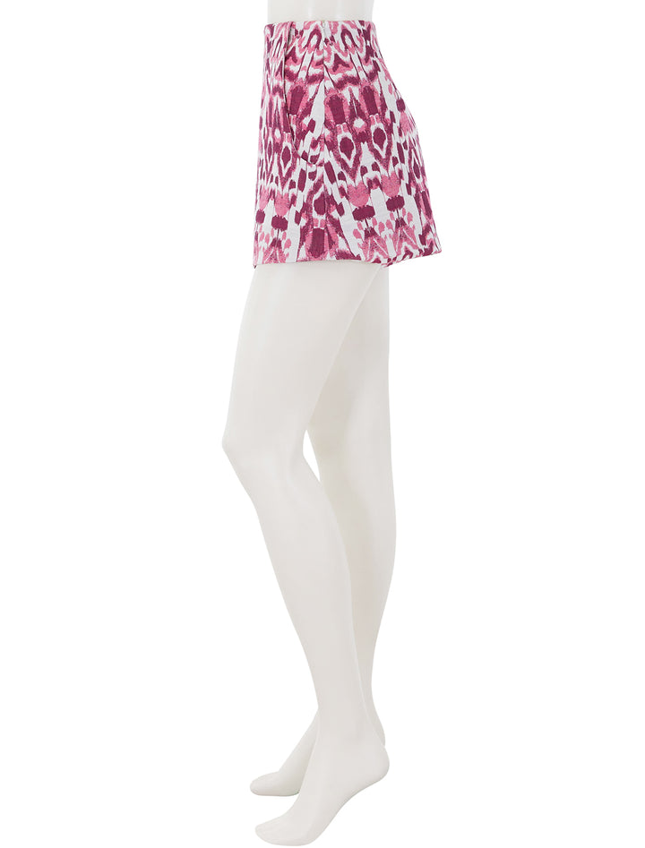 tap short in raspberry jacquard
