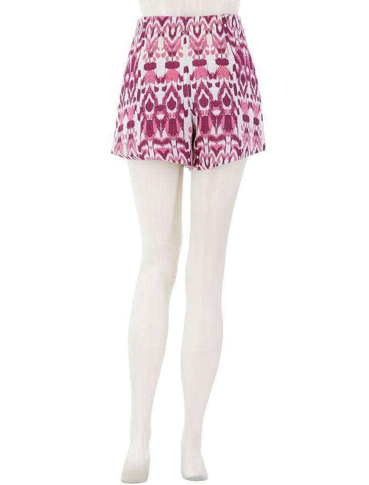 tap short in raspberry jacquard