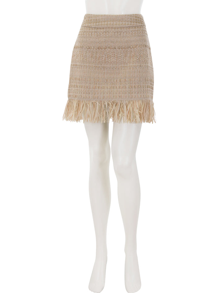 finge mini skirt in sand jacquard