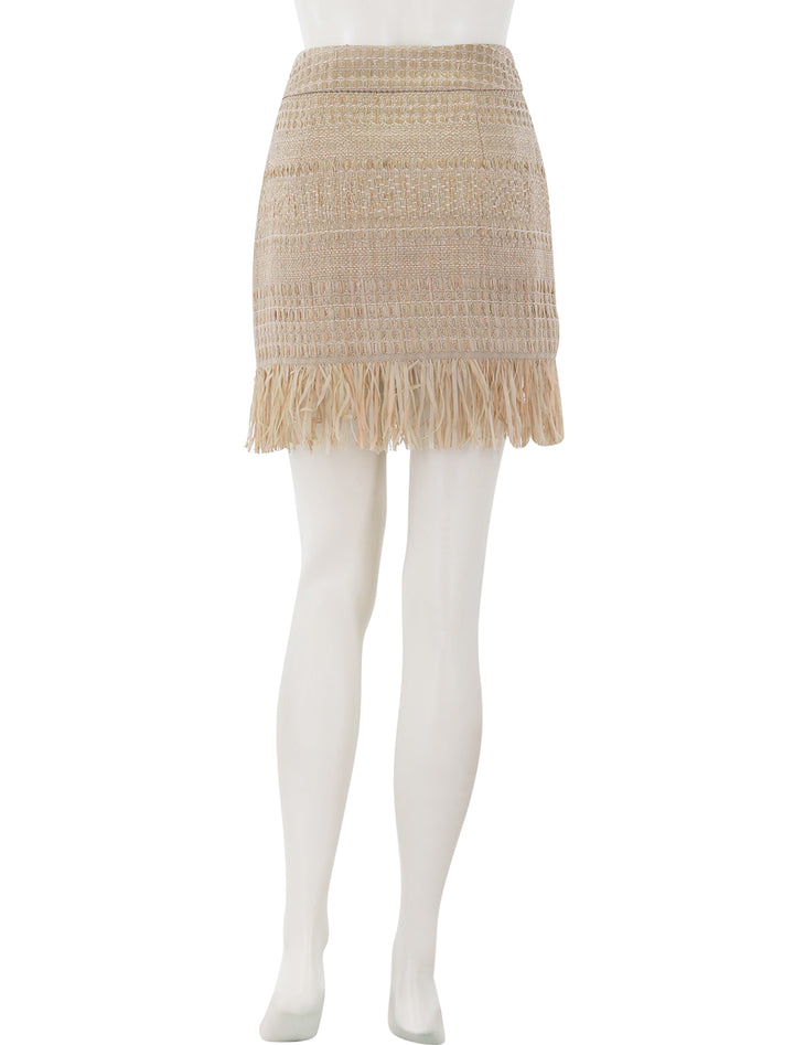 finge mini skirt in sand jacquard