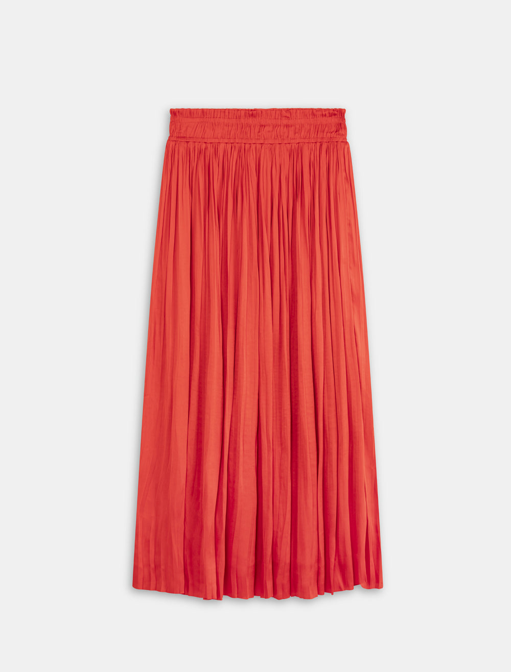 flat lay image of fun midi skirt in geranium