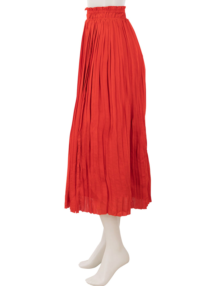 side view of fun midi skirt in geranium