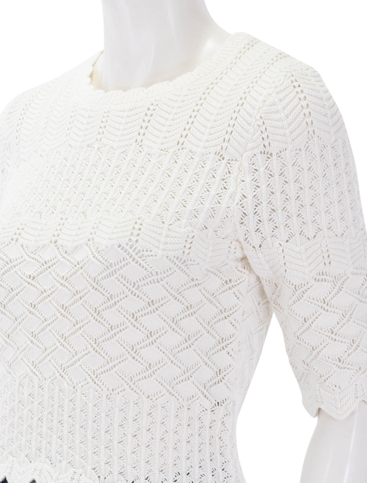 close up view of panach top in blanc