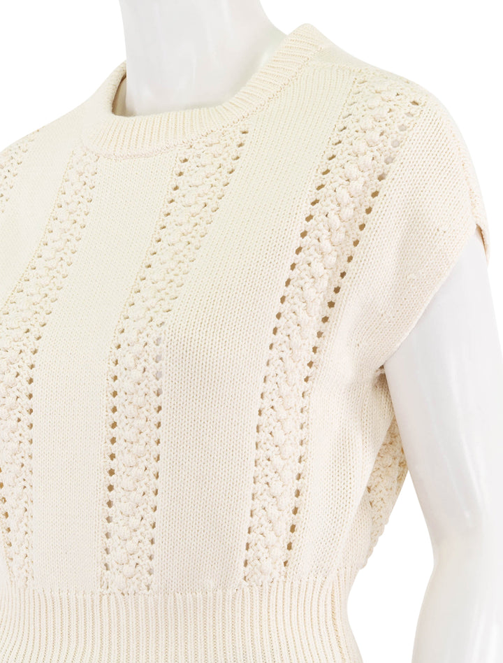 wedge crewneck sweater in cream