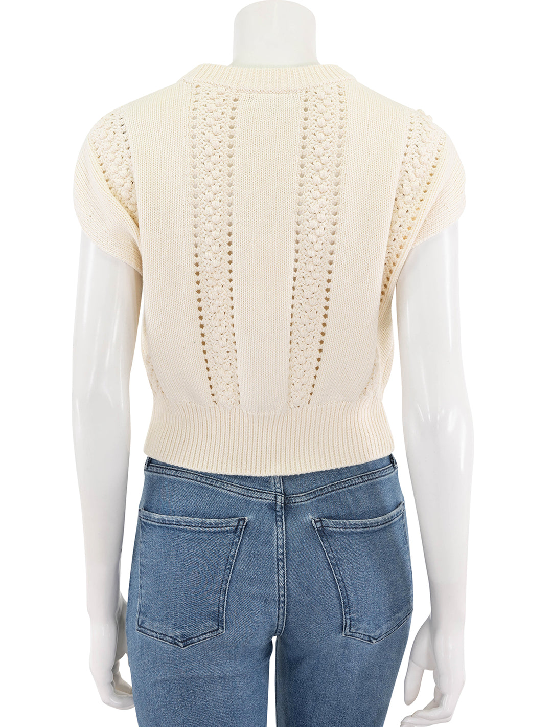 wedge crewneck sweater in cream