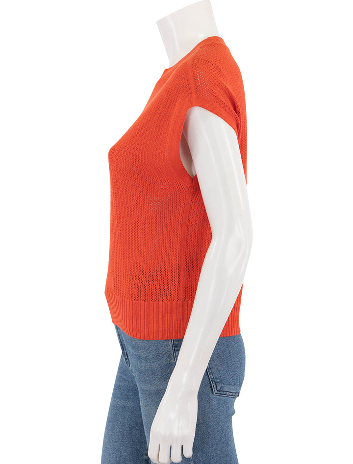 short sleeve crewneck sweater in begonia