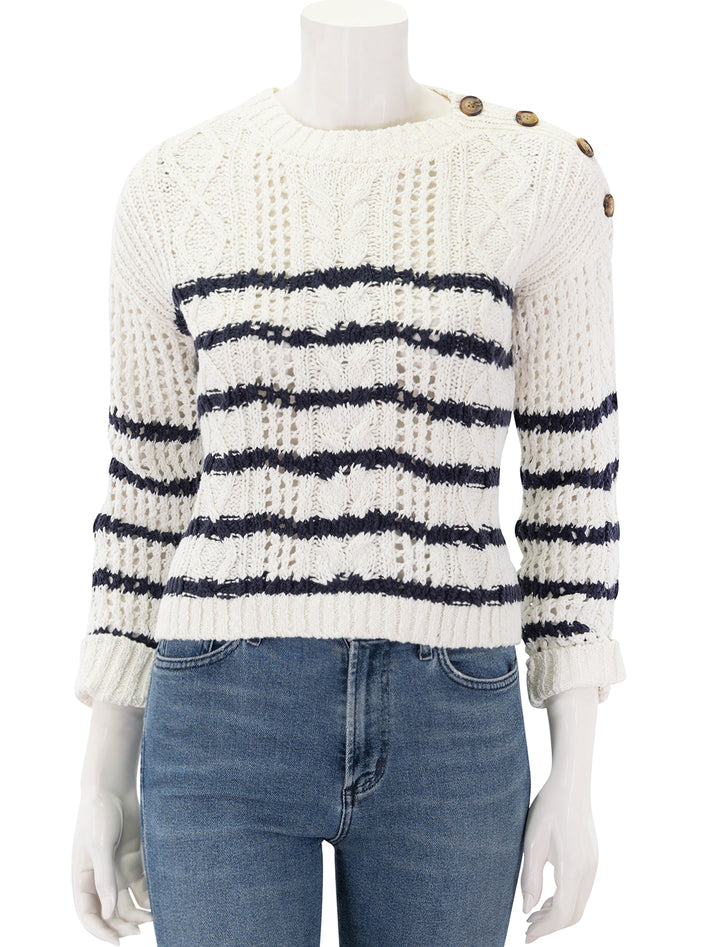 striped cable knit sweater