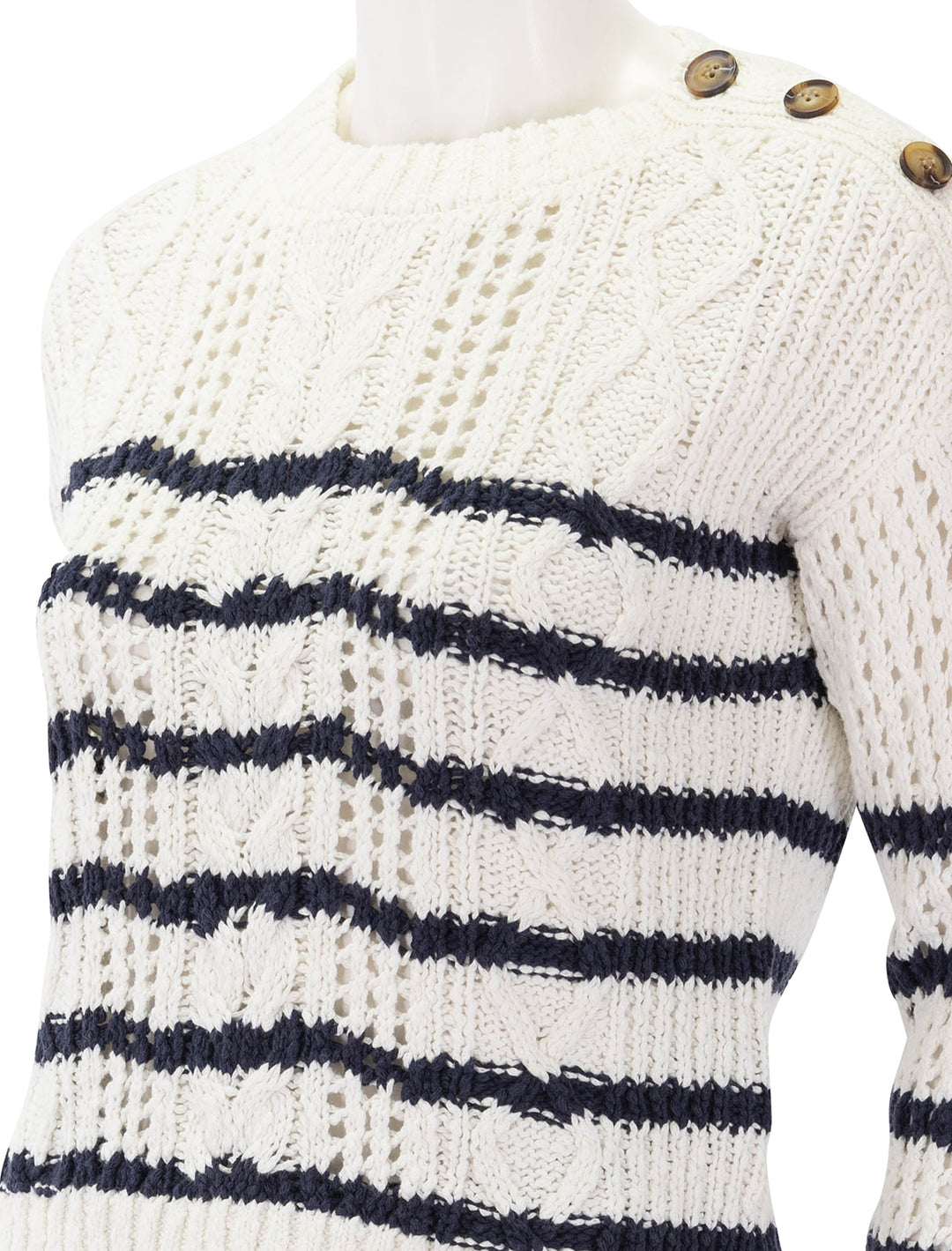 striped cable knit sweater