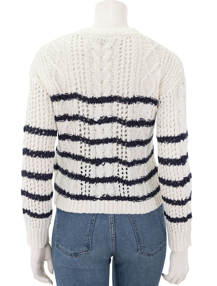 striped cable knit sweater