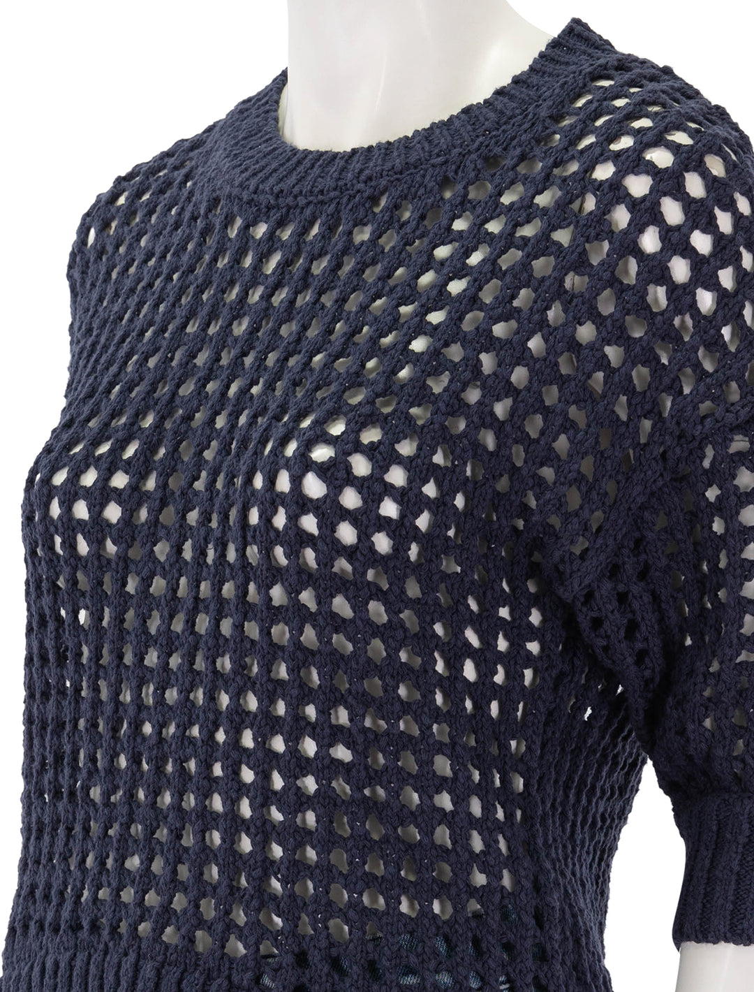 puff sleeve sweater in new navy