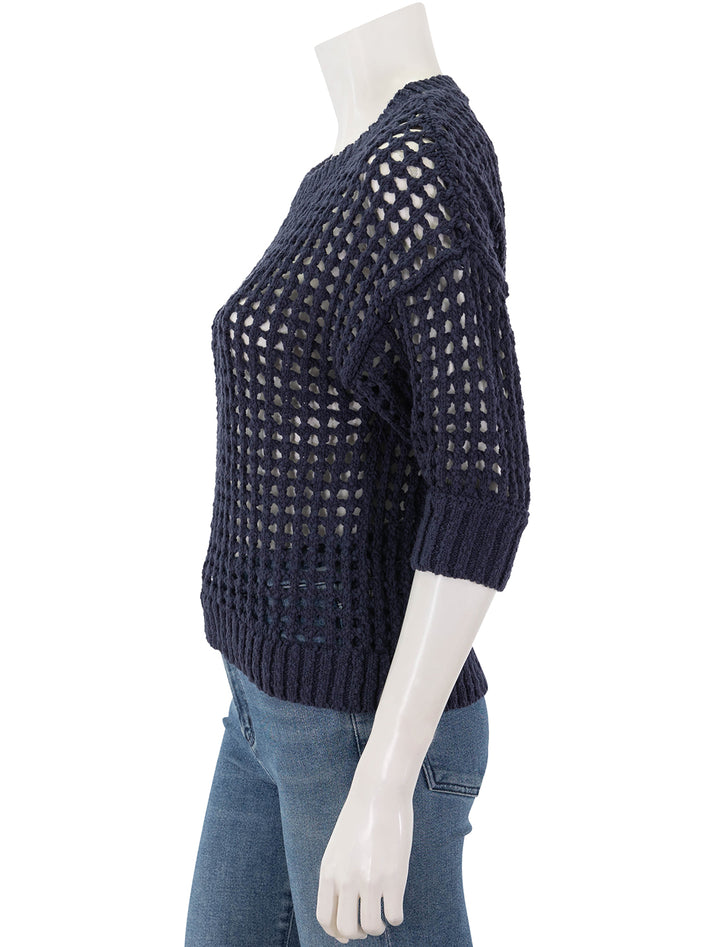 puff sleeve sweater in new navy