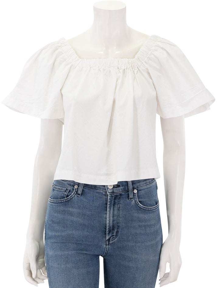 poplin swing top in white